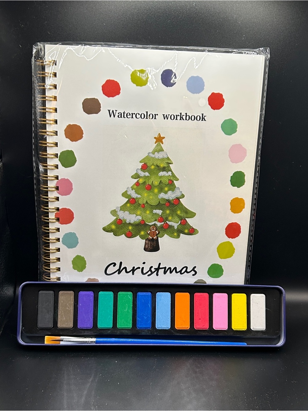 Watercolor Workbook for Adults & Beginners: 12 Colors Paint Set with Brush, Fold